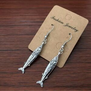 Sardine Fish Earring Ocean Jewelry Boho Jewelry Pilchard Stud